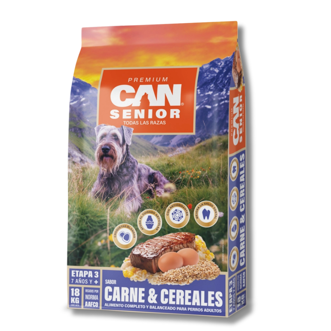 Can Senior Carne y Cereales 18kg
