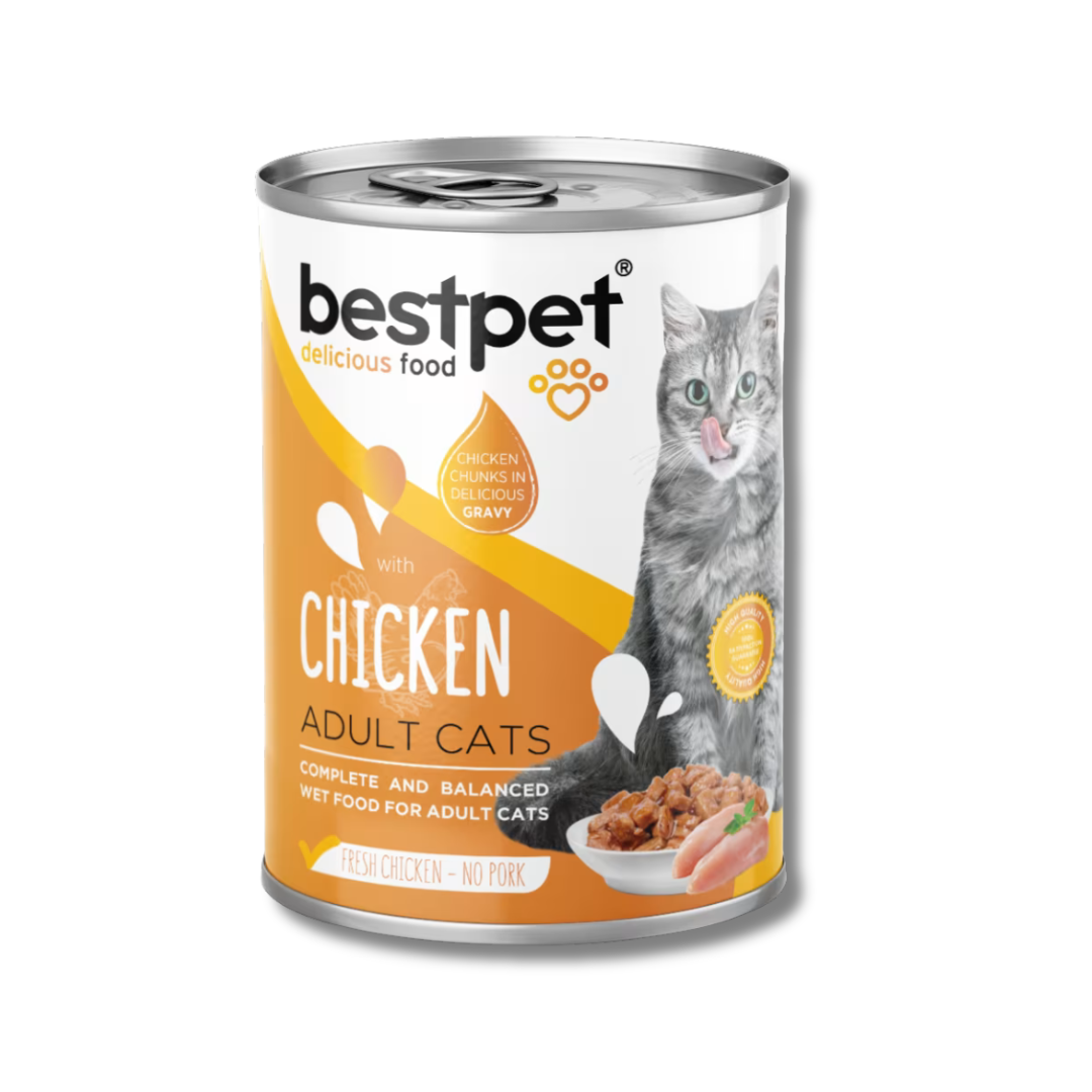 Lata Premium Bestpet Cat Trozos De Pollo 400 G