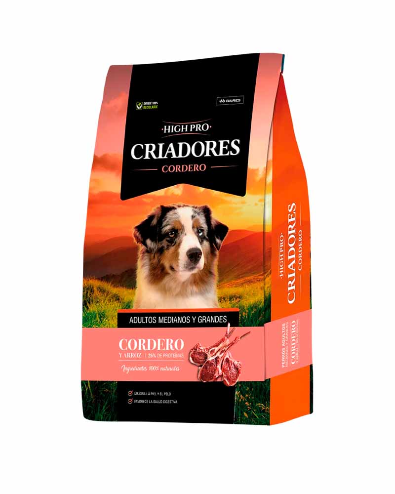 Criadores High Pro Adulto Cordero y Arroz 20kg