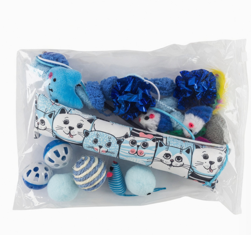 Set Juguetes Gato 14pzas Azul
