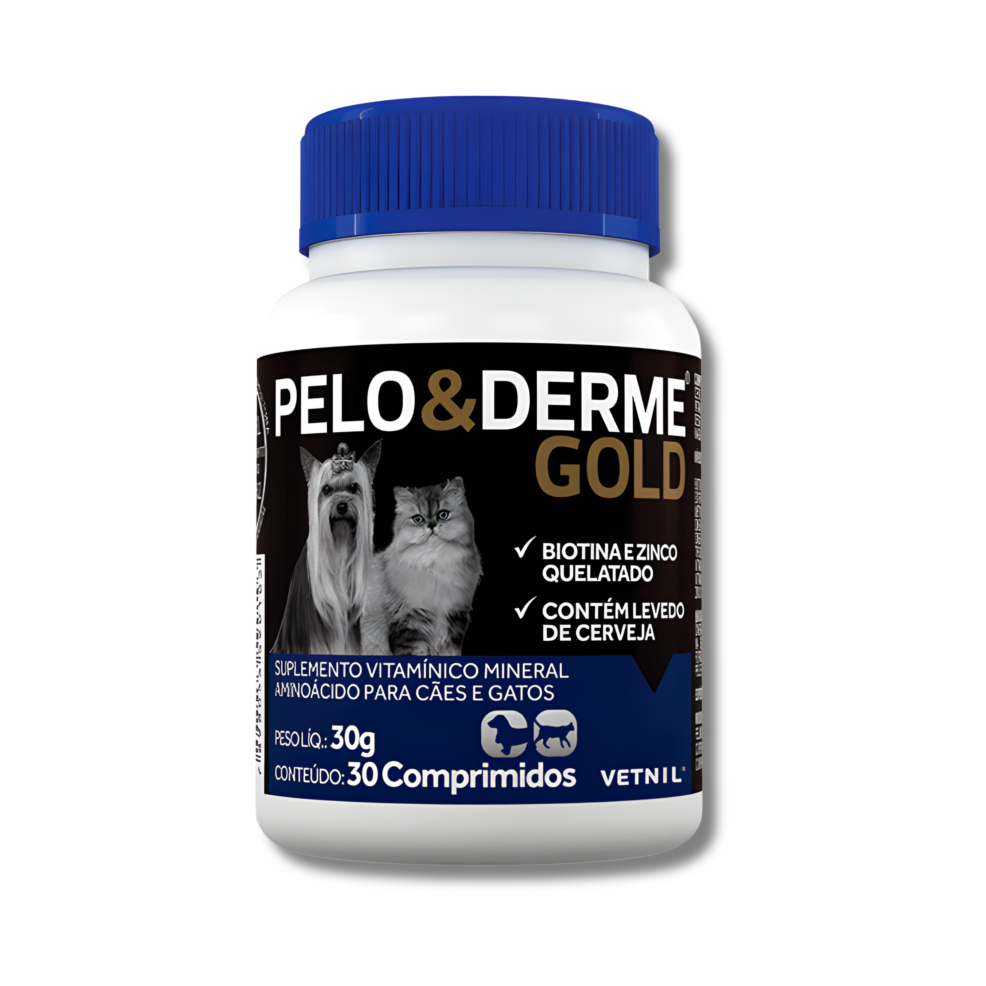 Pelo & Derme Gold 30 Comprimidos – Suplemento Dermatológico Mascotas
