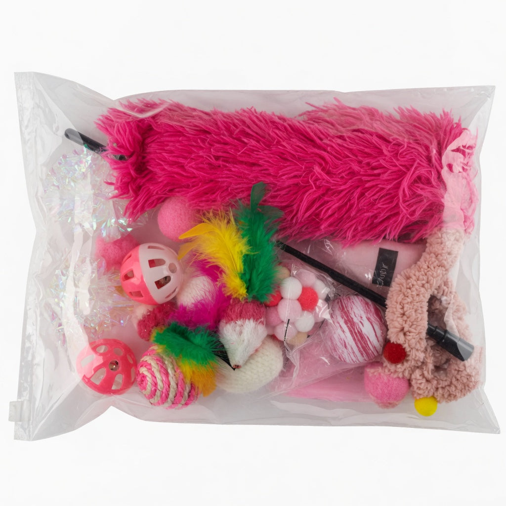 Set Juguetes Gato 15pzas Rosado
