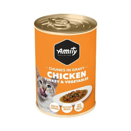Lata Amity Premium Chunks Pollo para Gatos 415gr