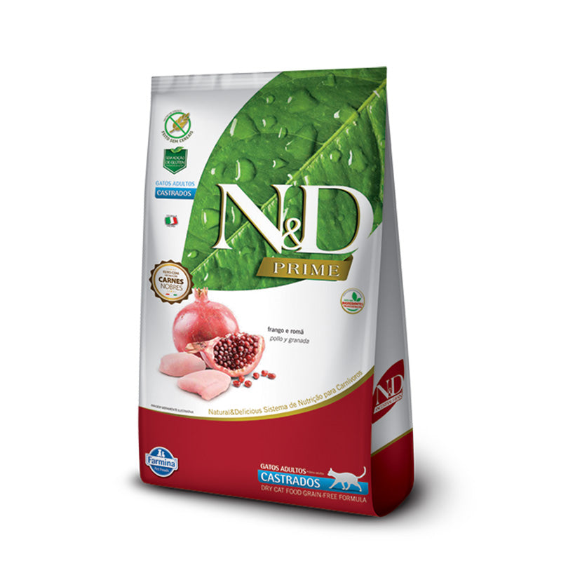 N&D Prime Gato Adulto Castrado Pollo & Granada 7.5 Kg