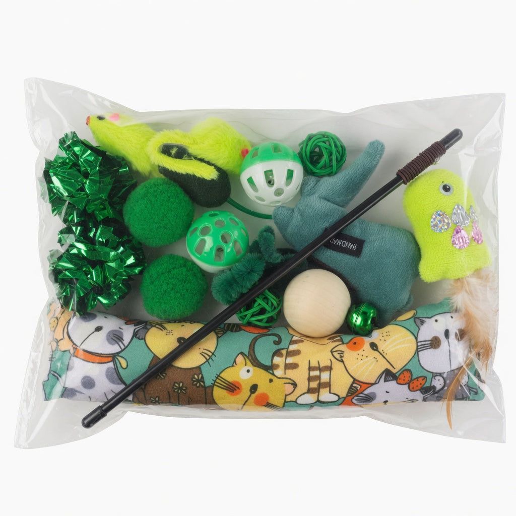 Set Juguetes Gato 15pzas Verde